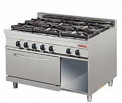 GR932E Κουζίνα αερίου με 6 εστίες και ηλεκτρικός φούρνος 2/1 GN Arisco