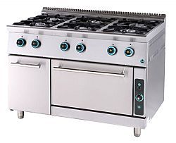 Κουζίνα με (6) εστίες αερίου με φούρνο και ερμάριο Σειρά 900 SERGAS FC6FS9