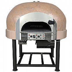 MIX120RKS Παραδοσιακός φούρνος πίτσας γκαζιού και ξύλου με περιστρεφόμενη βάση και 2 καυστήρες 9 x 30cm ASTERM FORNI